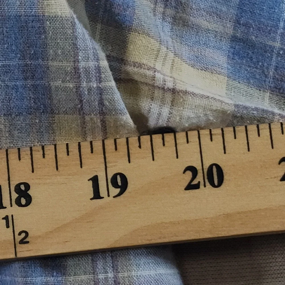Vintage Levis Pearl Snap Shirt Mens Medium Short Sleeve Plaid Western Blue Y2K